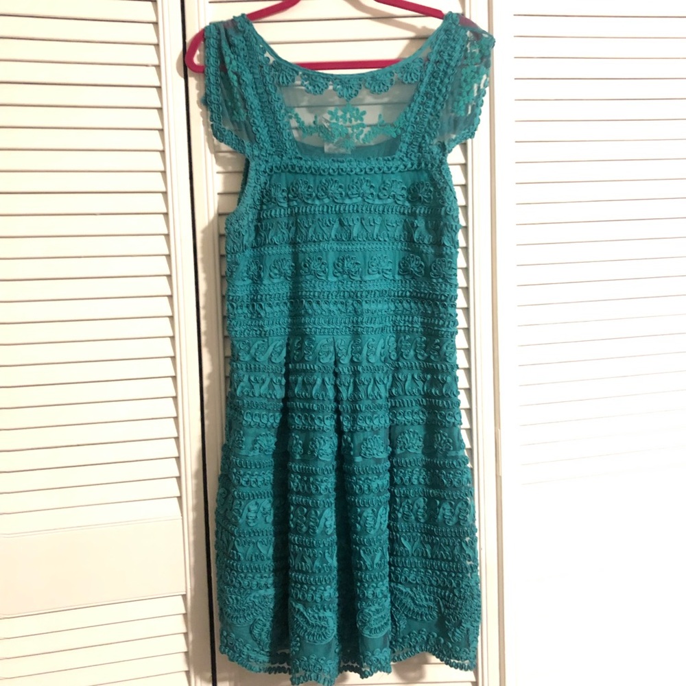 Yoana Baraschi Anthropologie turquoise dress  14